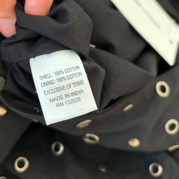 Lovers and Friends Conor Grommet Studded Metal Embellished Black Pant Edgy - Picture 9 of 12